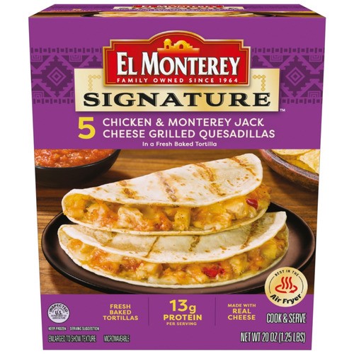 slide 1 of 1, El Monterey™ frozen chicken & Monterey jack cheese grilled quesadillas, 20 oz