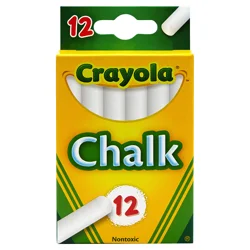 Crayola Nontoxic White Chalk Sticks 12 ea