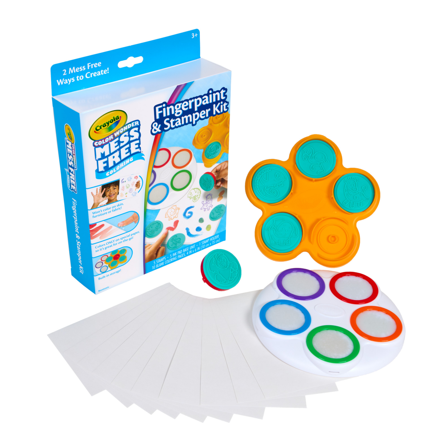 slide 4 of 4, Crayola Color Wonder Mess Free Fingerpaint and Stamper Kit for Kids, 1 ct