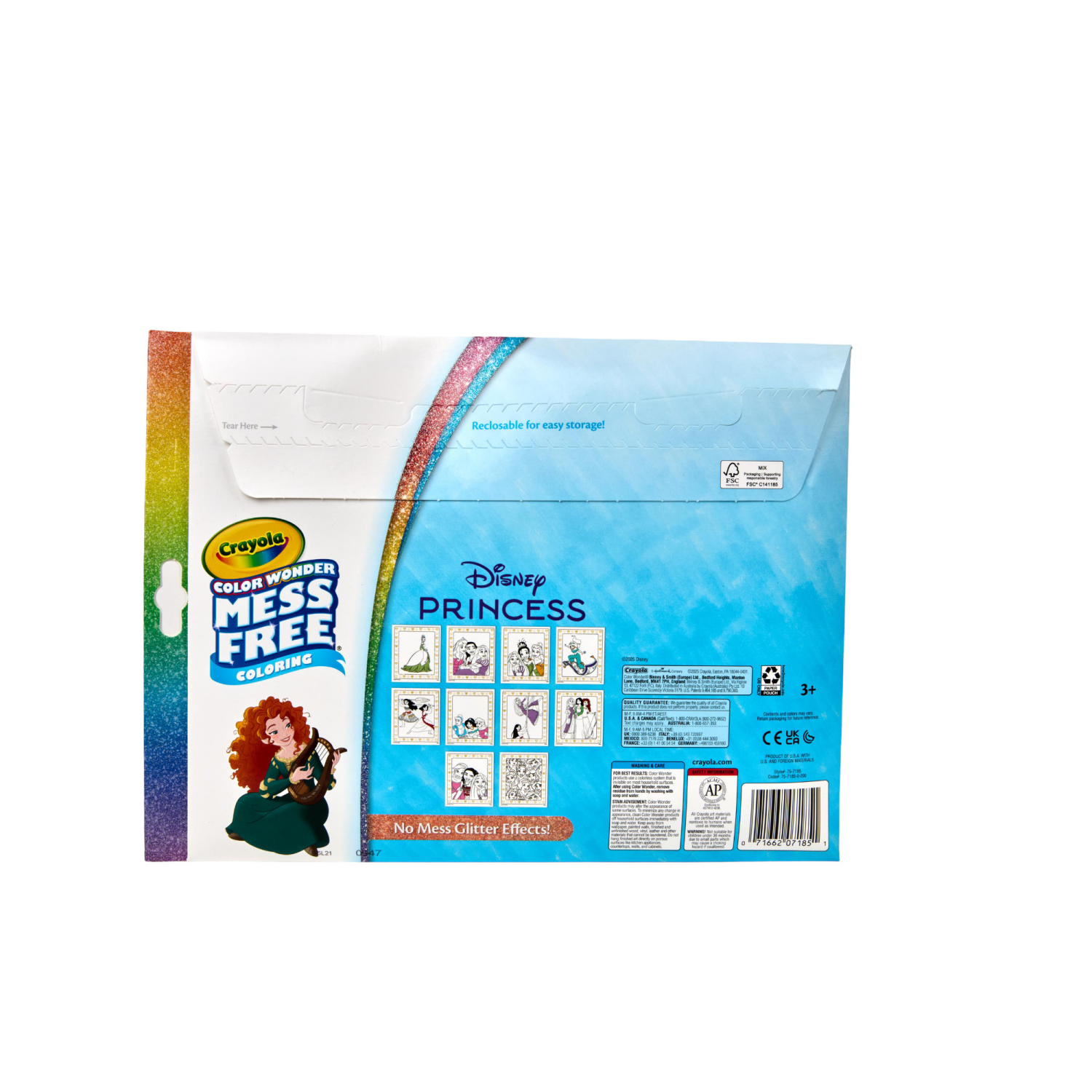 slide 4 of 5, Crayola Color Wonder Disney Princess Glitter Coloring Pages & Mess Free Markers, Coloring Set, Gift for Toddlers 3 & Up, 1 ct