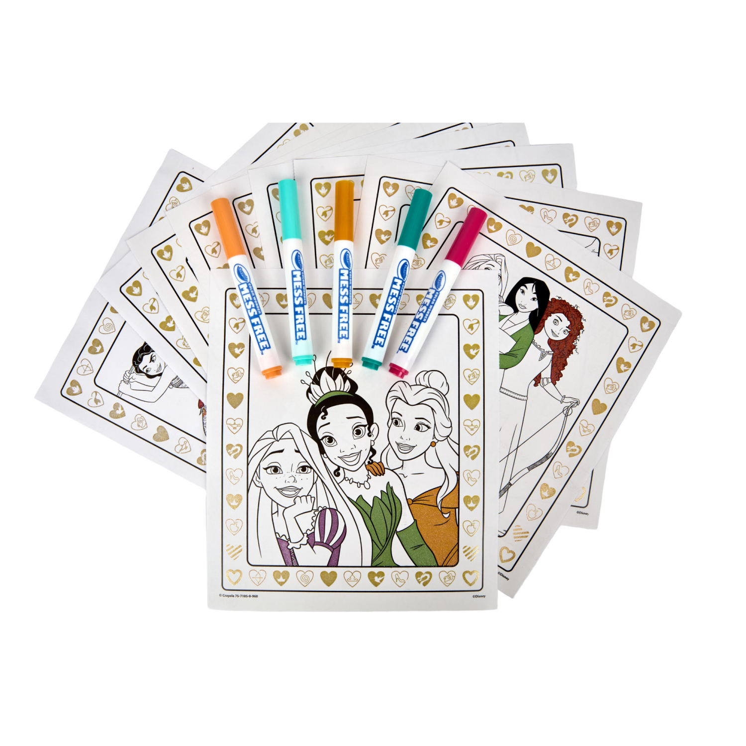 slide 2 of 5, Crayola Color Wonder Disney Princess Glitter Coloring Pages & Mess Free Markers, Coloring Set, Gift for Toddlers 3 & Up, 1 ct