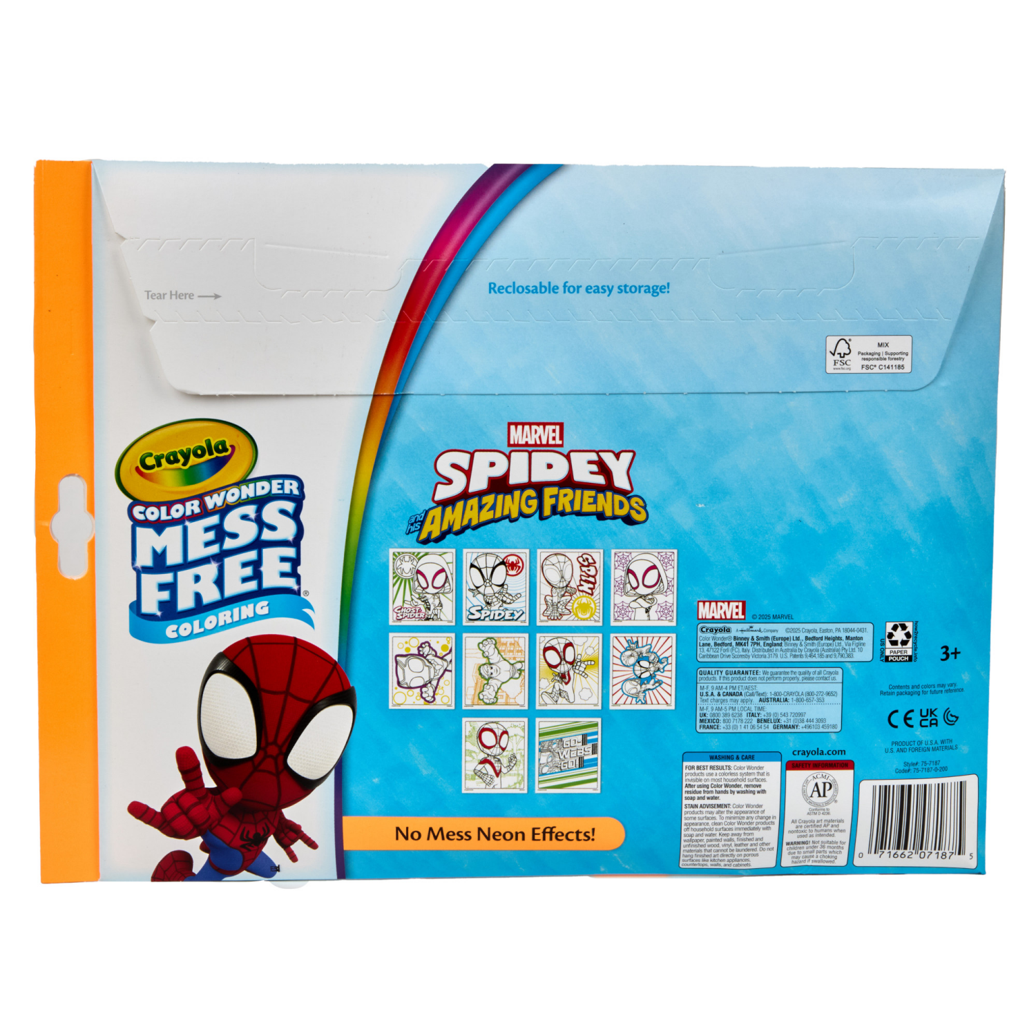slide 2 of 5, Crayola Color Wonder Spidey and His Amazing Friends Neon Coloring Kit, Neon Spiderman Coloring Pages, 1 ct