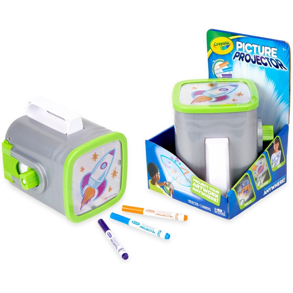 slide 3 of 11, Crayola Picture Projector; Creative Art Toy, Project & Display Art Anywhere; Great Holiday Gift; 3 Wet-Erase Markers; Reusable Drawing Surface, Ages 5+, 1 ct