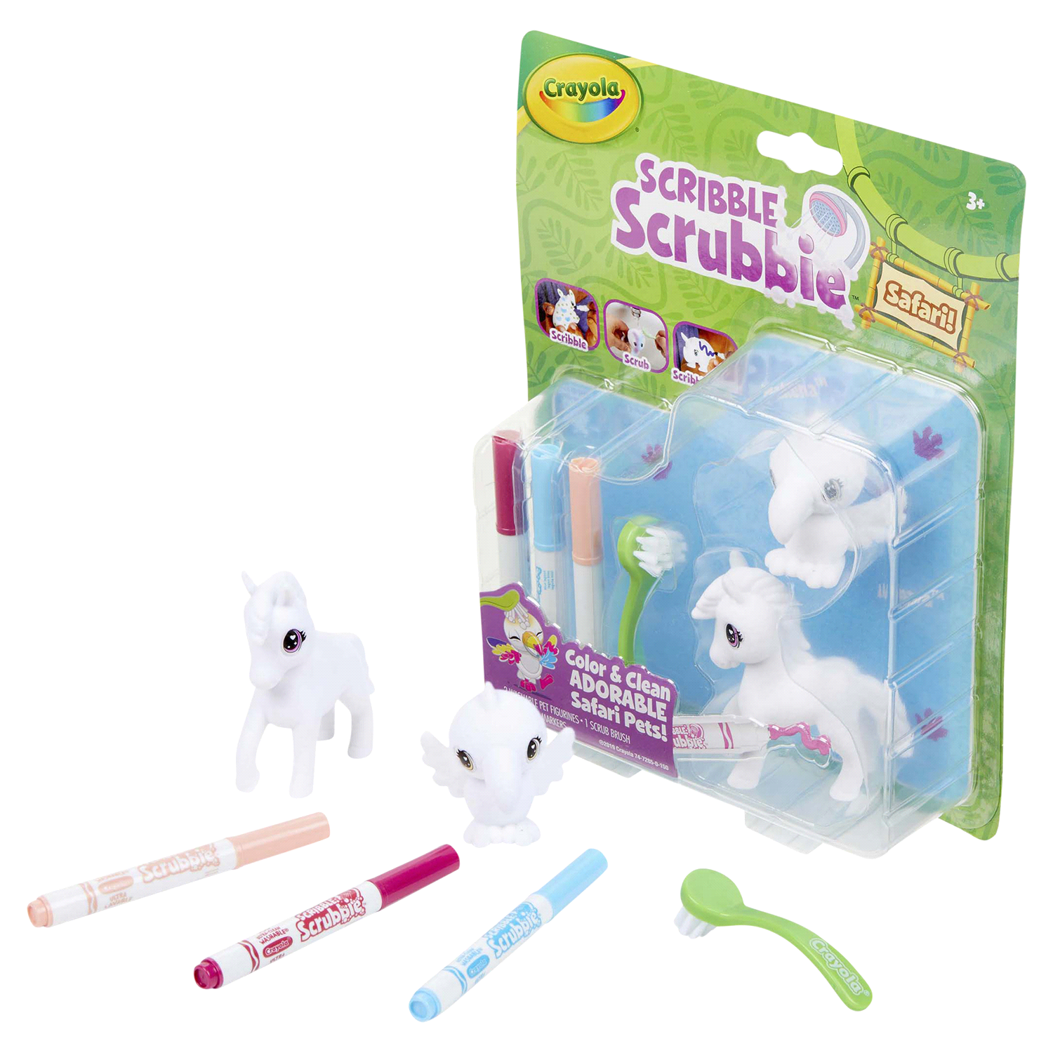 slide 3 of 4, Crayola Scribble Scrubbie Safari Animal Toy Set, Ages 3+, 2 ct