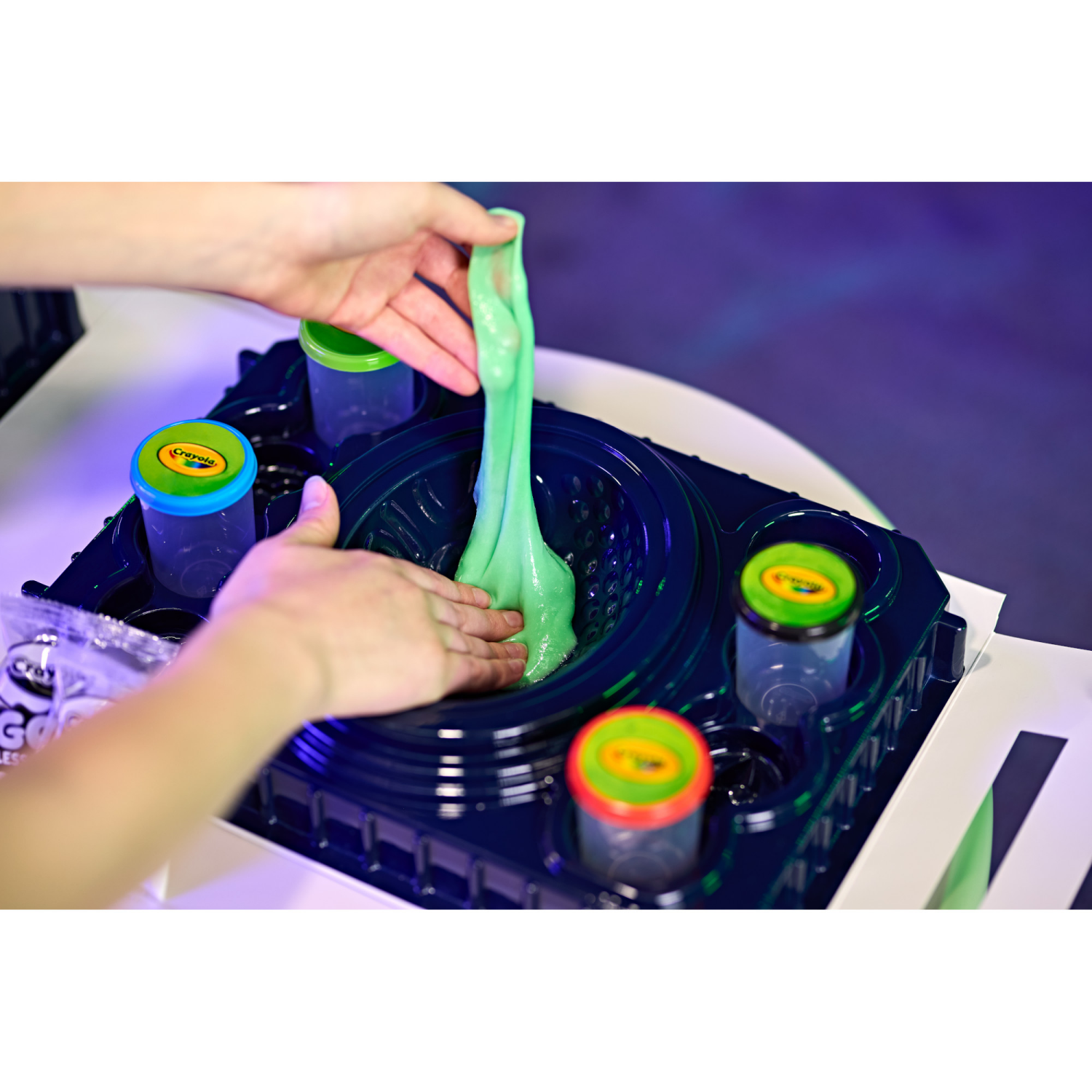 slide 5 of 5, Crayola Galactic Goo All-in-1 Sensory Station, Less Mess Goo, Customizable Arts and Crafts, Gifts for Kids, Ages 6 & Up, 1 ct