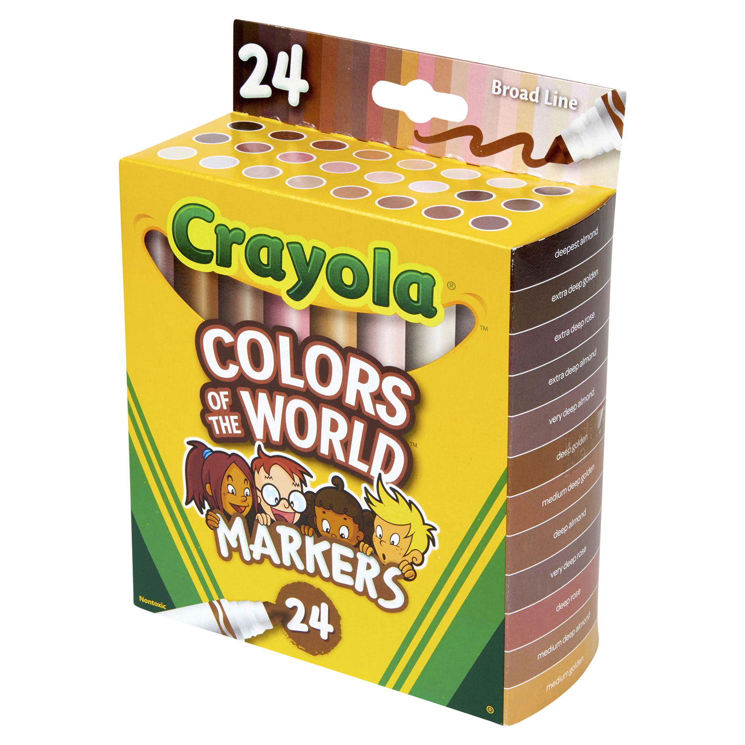 slide 3 of 4, Crayola 24ct Colors of the World Markers, 24 ct