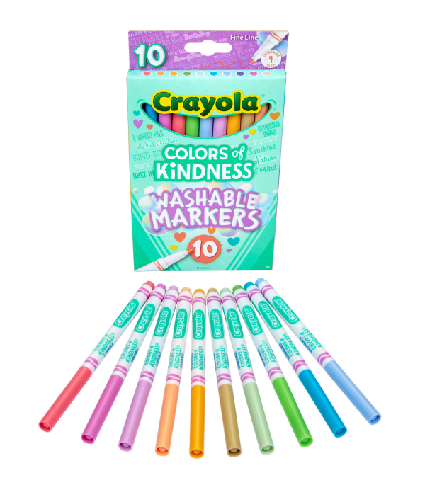 slide 19 of 25, Crayola Colors of Kindness Fine Tip Markers, Assorted Colors, 10 ct