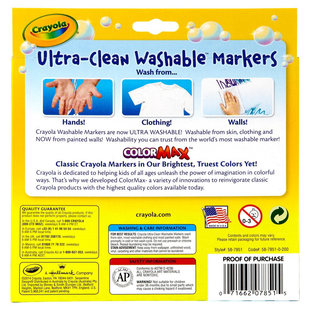 slide 2 of 5, Crayola Ultra-Clean Broad Line Washable ColorMax Markers, 10 ct