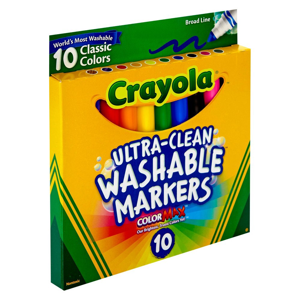 Crayola 10ct Washable Broad Line Markers - Classic Colors : Target