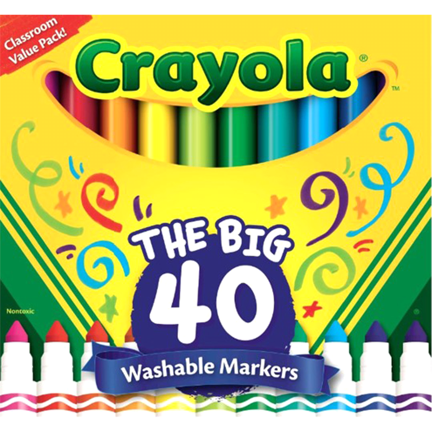 slide 1 of 2, Crayola Classpack UltraClean Washable Broadline Markers, 40 ct