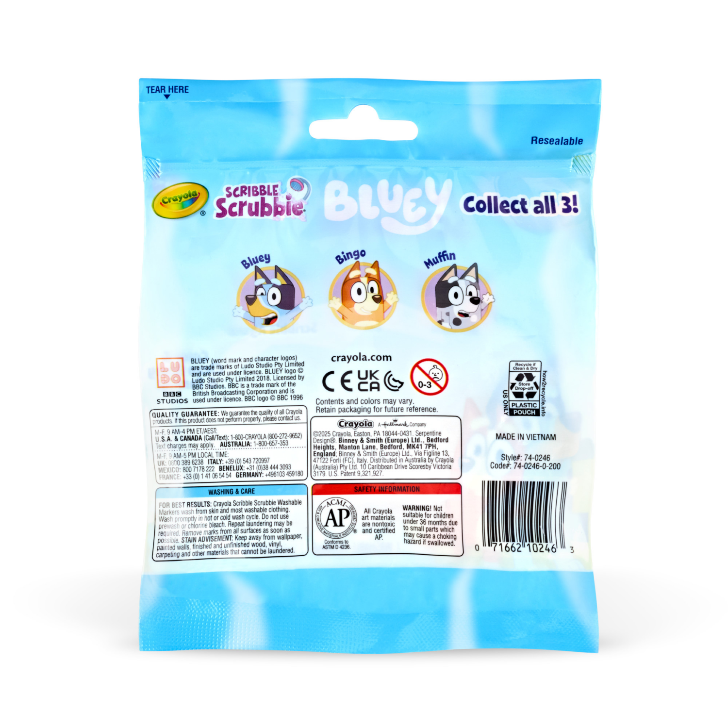 slide 2 of 2, Crayola Assorted Crayola Bluey Scribble Scrubbie, 1pc., 1 ct