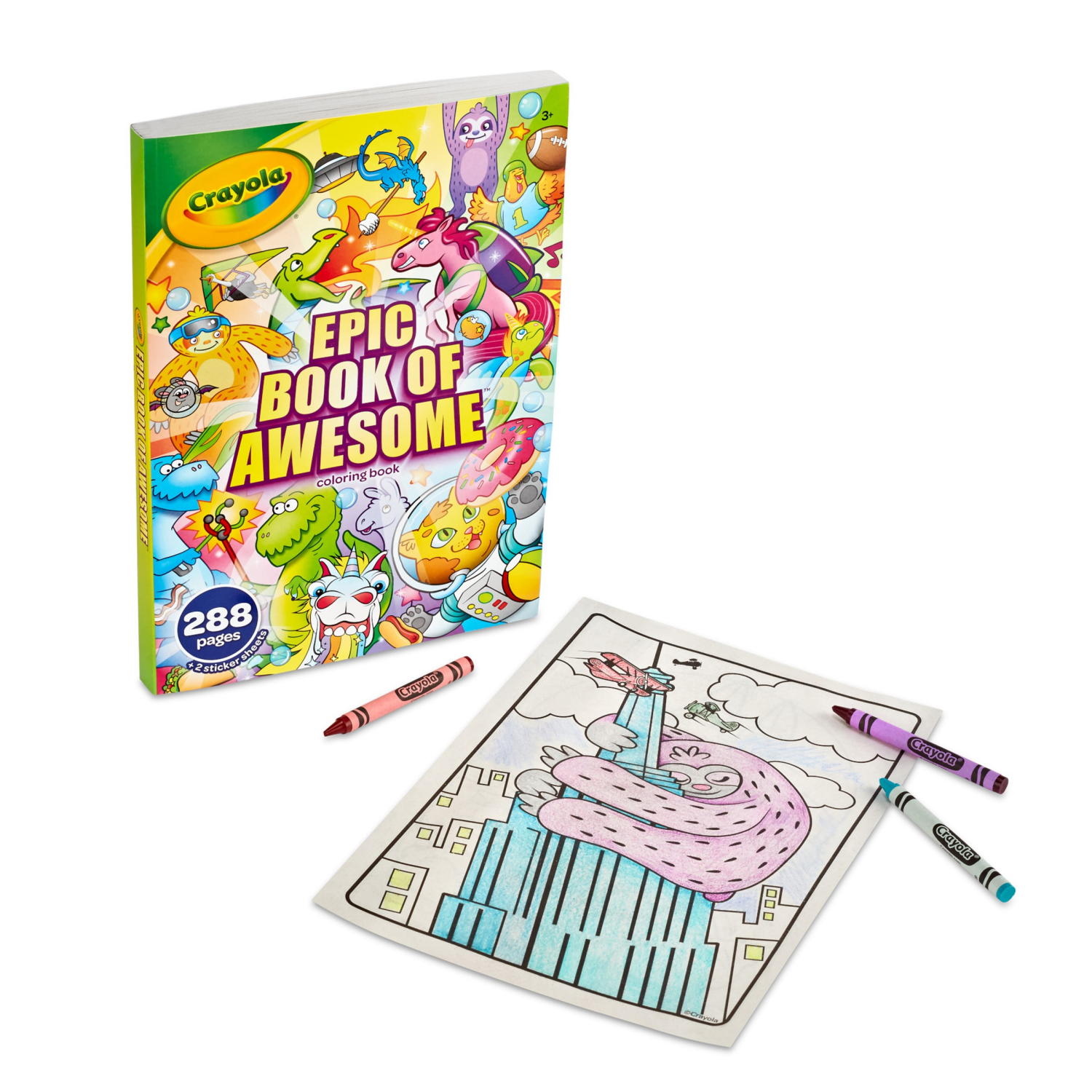 slide 5 of 5, Crayola All-in-One Epic Book Of Awesome Animal Coloring Book, 1 ct