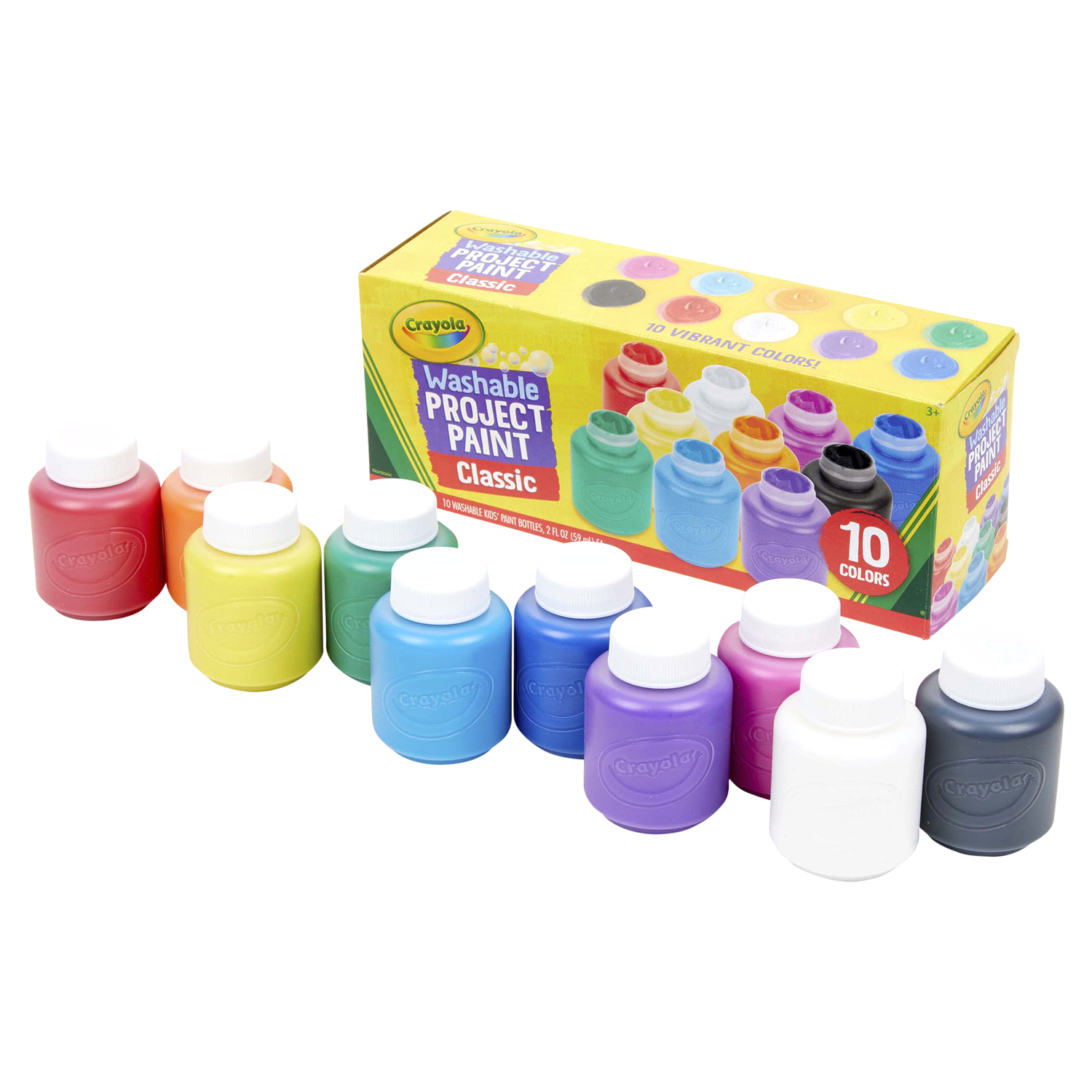 slide 2 of 3, Crayola Kids' Paint Washable Classic Colors, 10 ct; 2 oz