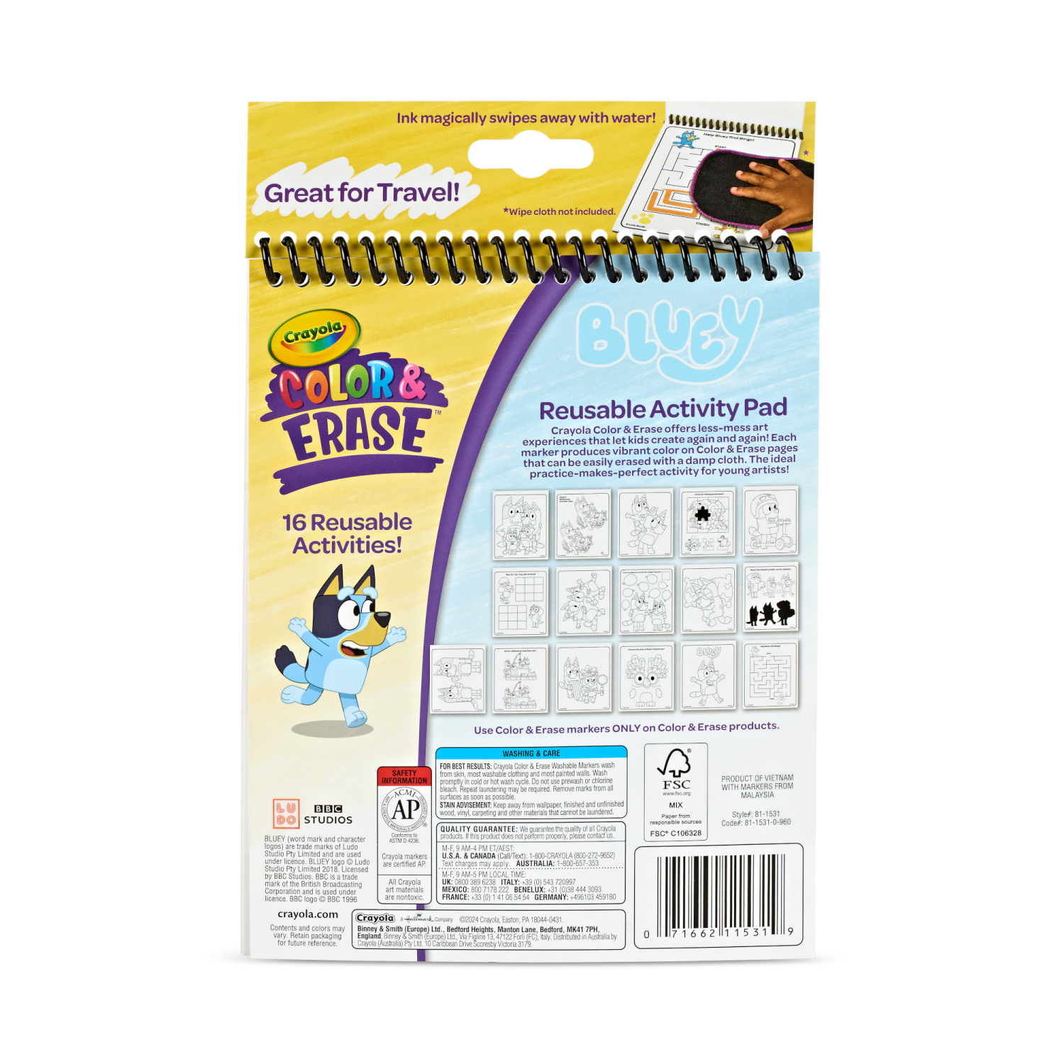 slide 2 of 4, Crayola Bluey Color & Erase Reusable Activity Pad, 1 ct