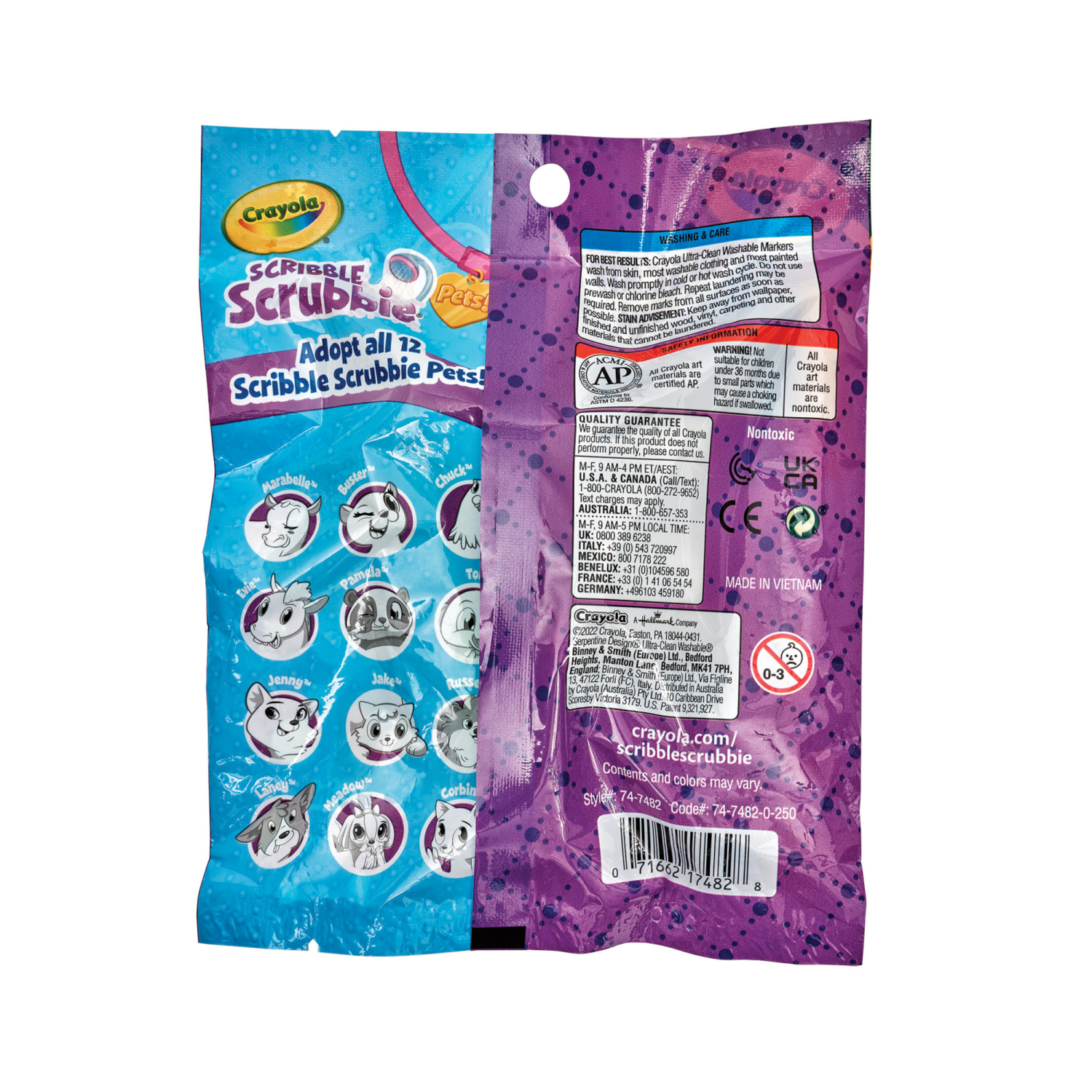 slide 2 of 3, Crayola Scribble Scrubbie Pets, Purple Bag, 1 ct