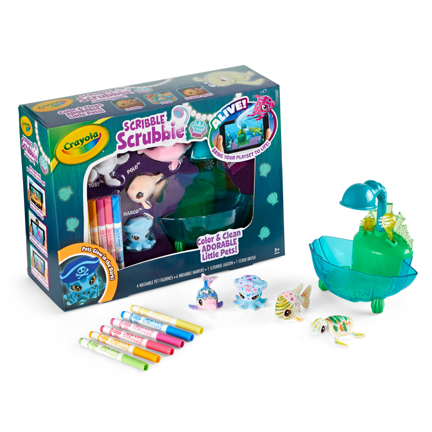 slide 2 of 2, Crayola Scribble Scrubbie Ocean Glow Lagoon, 1 ct