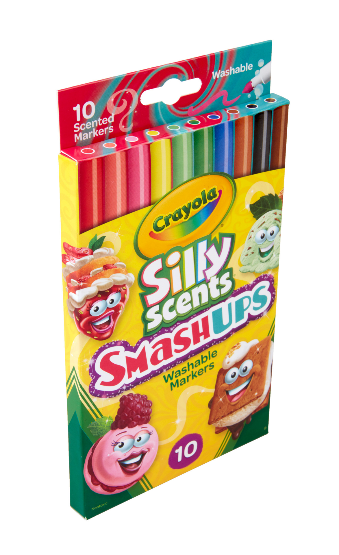 slide 4 of 5, Crayola Silly Scents Fine Line Markers, Smash Ups Scented Markers, 10 ct