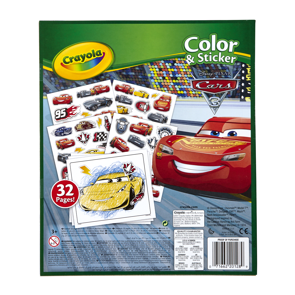 slide 2 of 4, Crayola Cars 3 Color Sticker Book, 1 ct