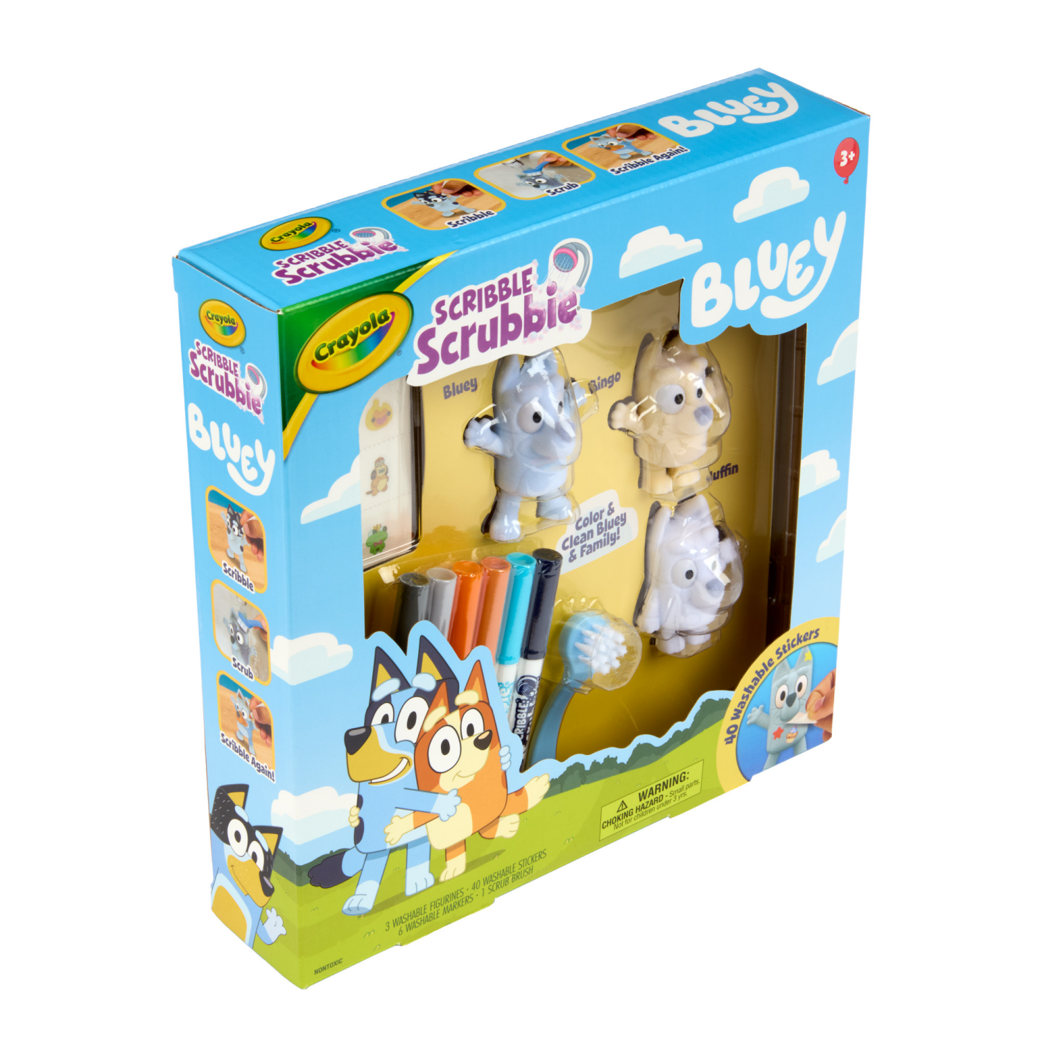 slide 3 of 5, Crayola Scribble Scrubbies Deluxe Bluey Playset with Washable Stickers, Bluey Toys, Coloring Gift for Kids Ages 3 & Up, 1 ct