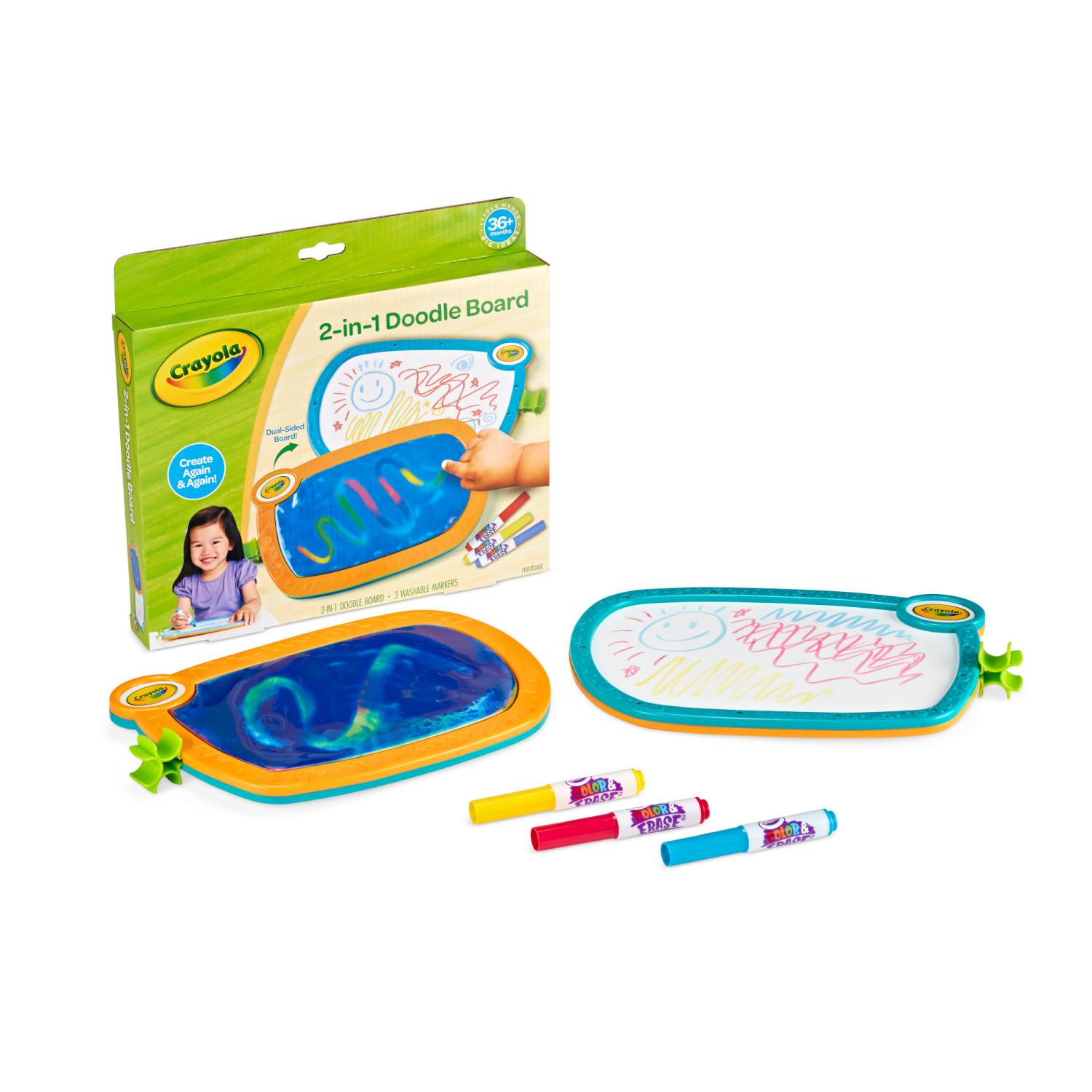 slide 2 of 2, Crayola Stage 2 Double Doodle Board, 1 ct