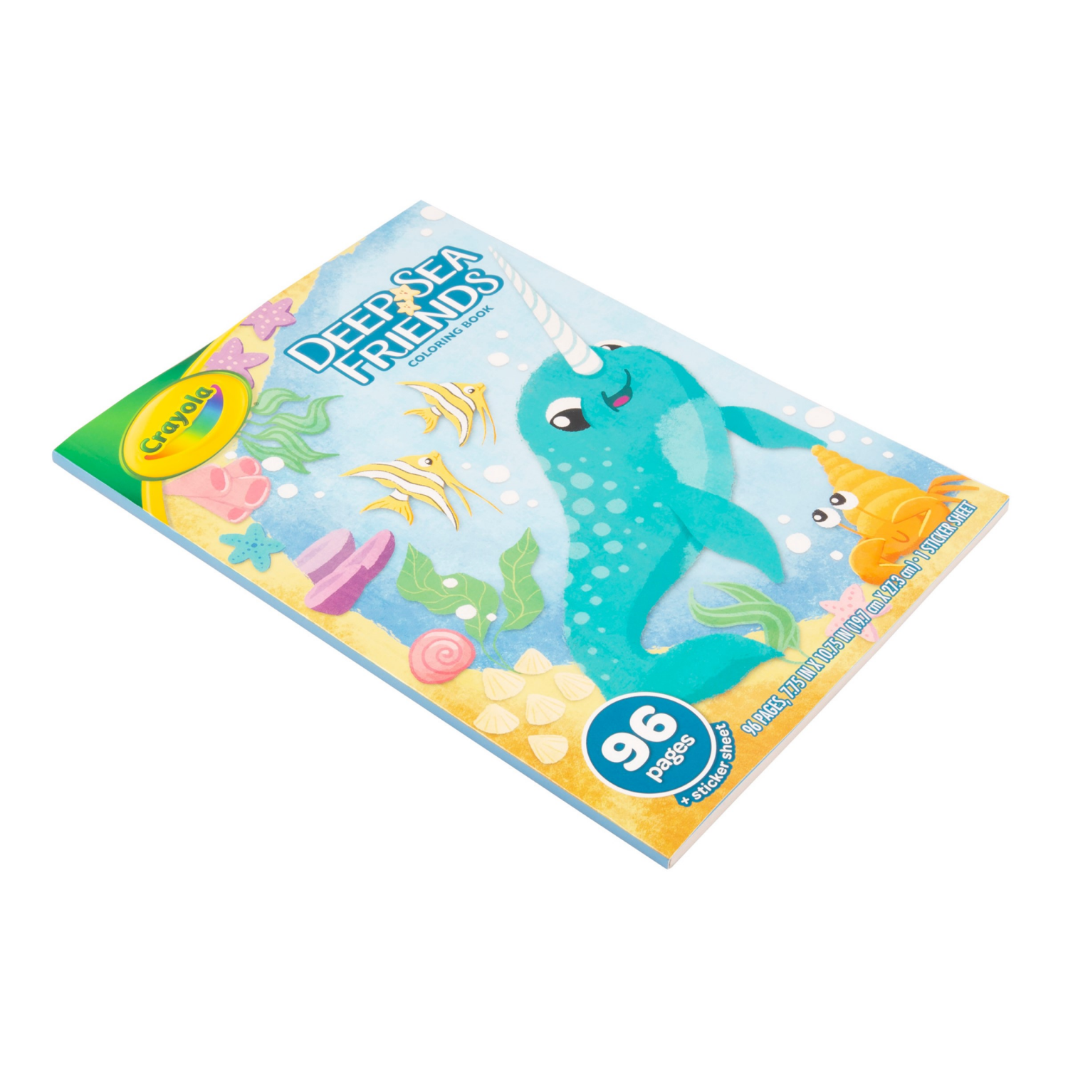 slide 3 of 5, Crayola Deep Sea Friends Coloring Pages and Stickers, Coloring Book, Gift for Kids, 96 Pages, 1 ct