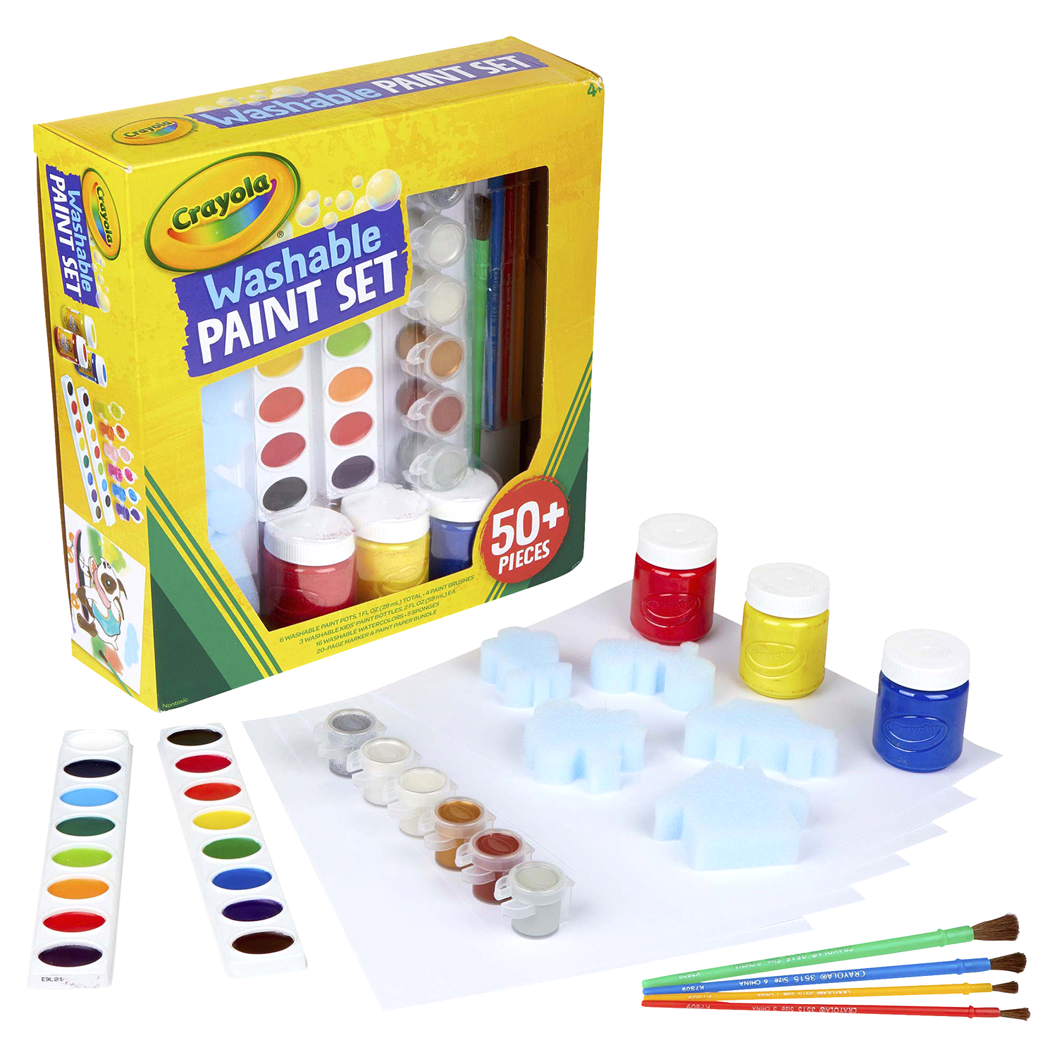 slide 2 of 3, Crayola Kids' Washable Paint Set, 50 ct