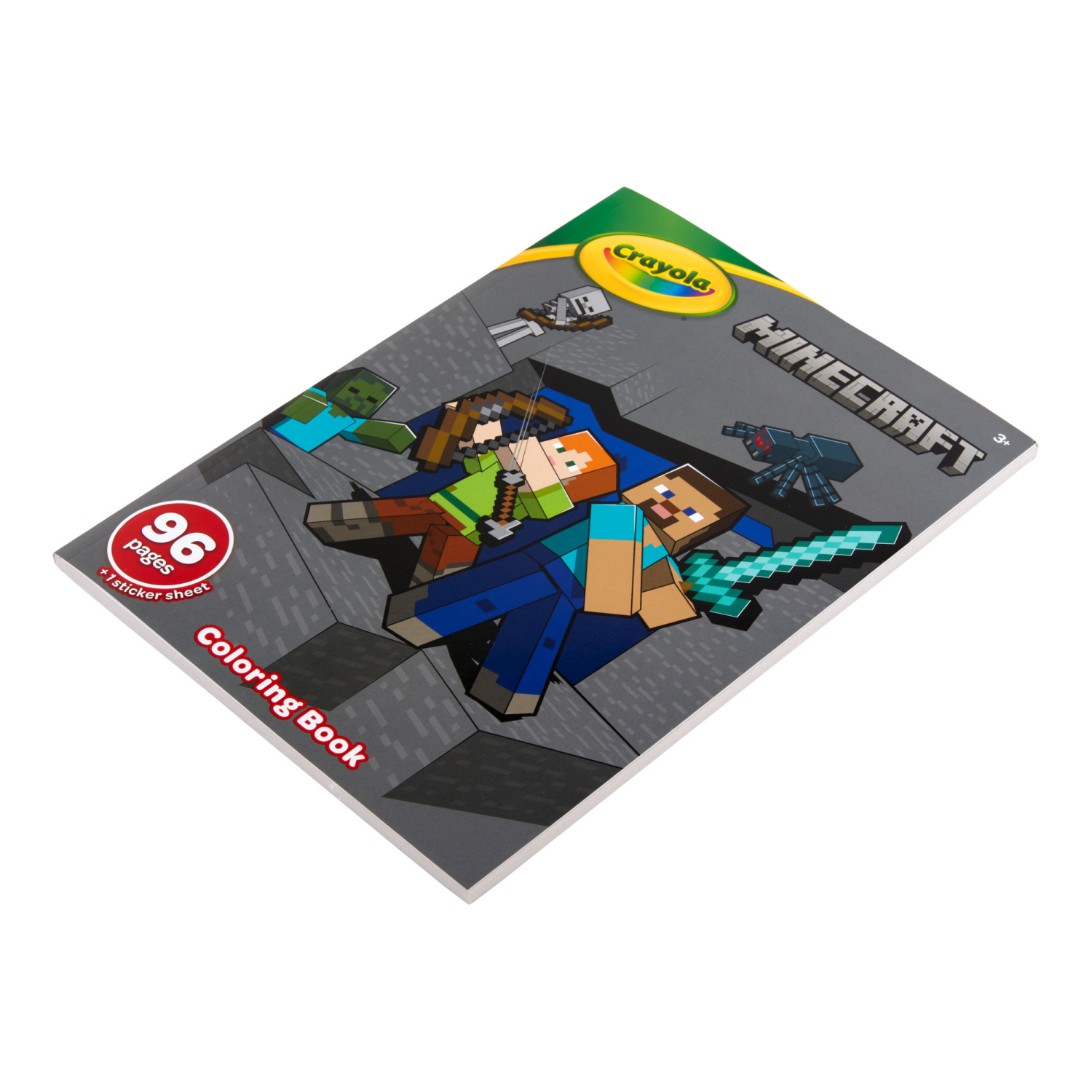 slide 4 of 5, Crayola 96pg Minecraft Coloring Book with Sticker Sheet, 1 ct