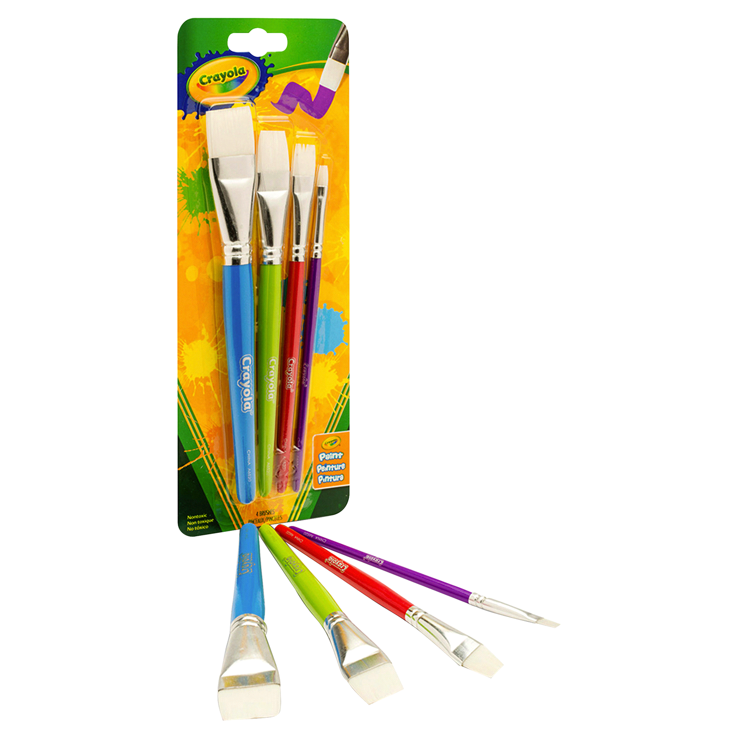 slide 2 of 2, Crayola Flat Big Paintbrush Set, 4 ct