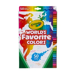 Crayola Super Tips Marker Set For Kids (50ct), World's Favorite Colors, Broad Tip & Fine Point Washable Art Markers For Kids, Coloring Book Drawing Supplies