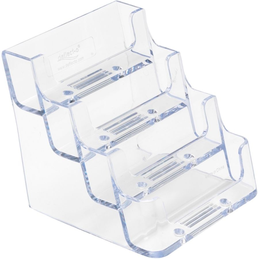 slide 6 of 6, Deflect-O Deflecto 4-Compartment Desktop Business Card Holder, 1 ct