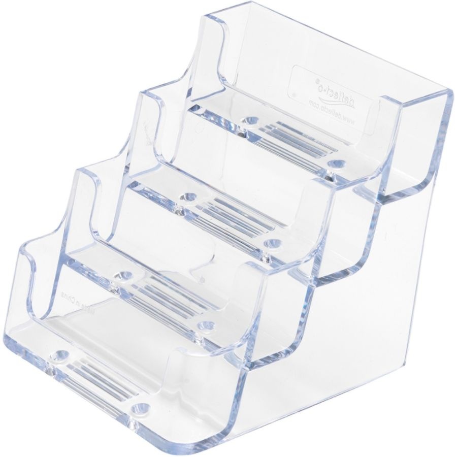 slide 2 of 6, Deflect-O Deflecto 4-Compartment Desktop Business Card Holder, 1 ct