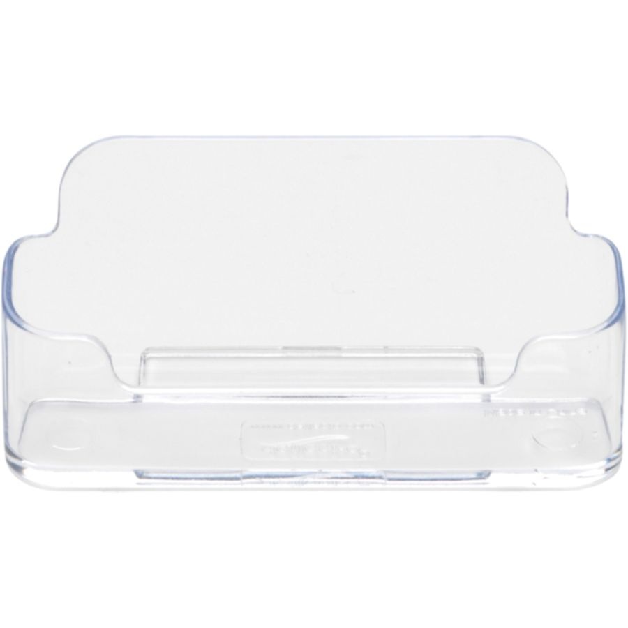 slide 6 of 6, Deflect-O Single-Compartment Business Card Holder, 50-Card Capacity, Clear, 1 ct