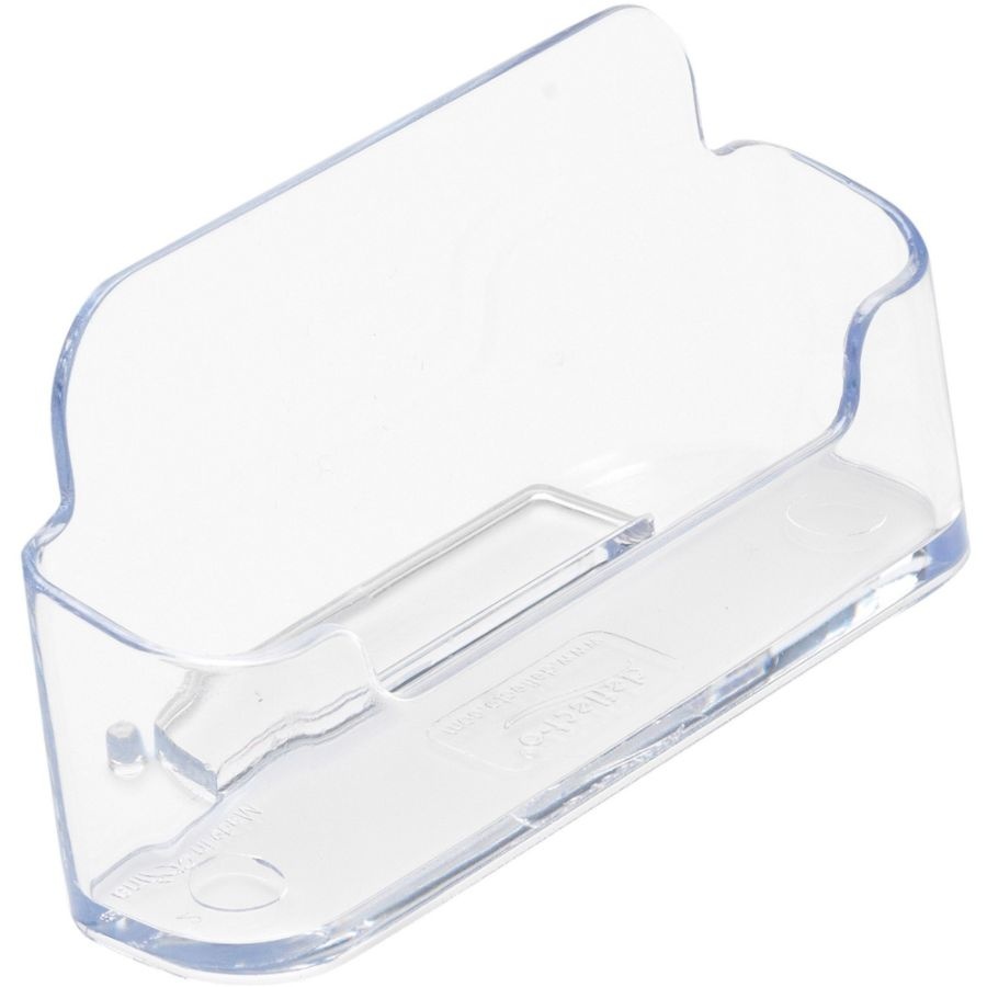 slide 3 of 6, Deflect-O Single-Compartment Business Card Holder, 50-Card Capacity, Clear, 1 ct