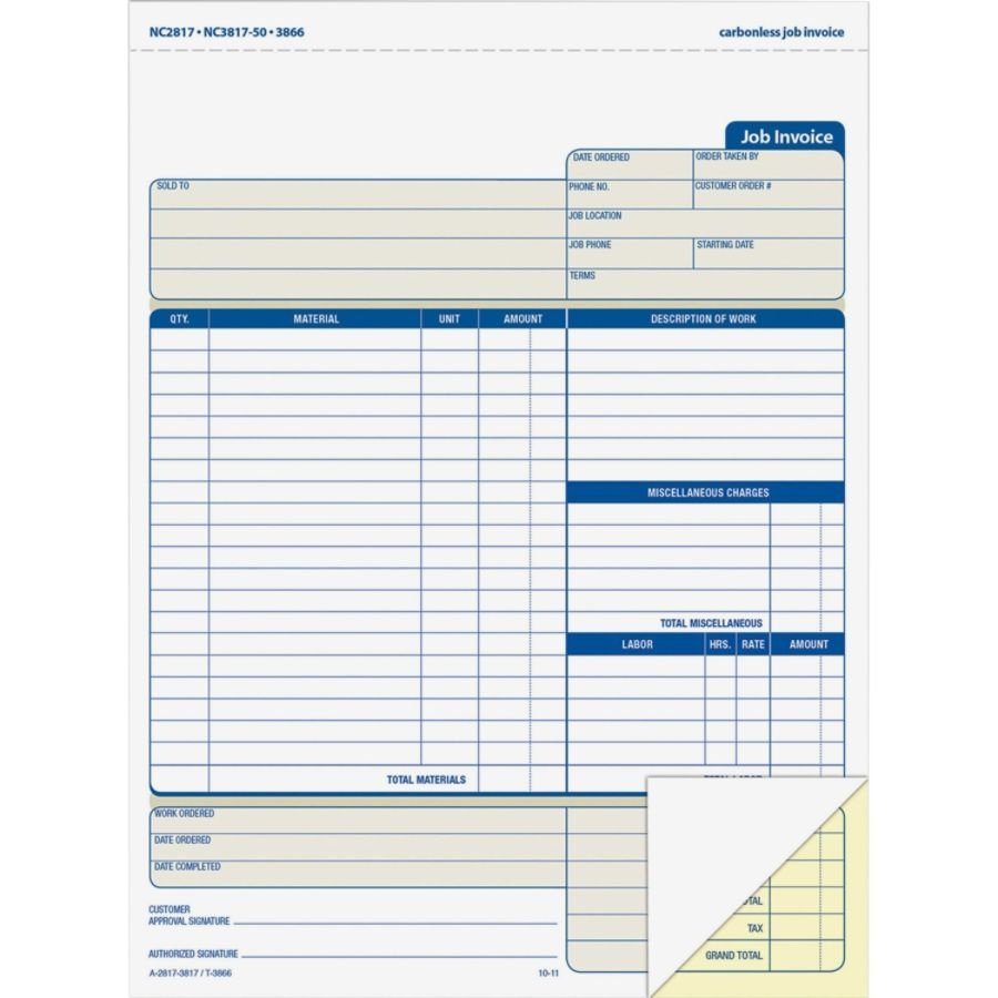 slide 4 of 5, Adams Carbonless Contractor's Invoices, 2-Part, 100 Sets, 1 ct