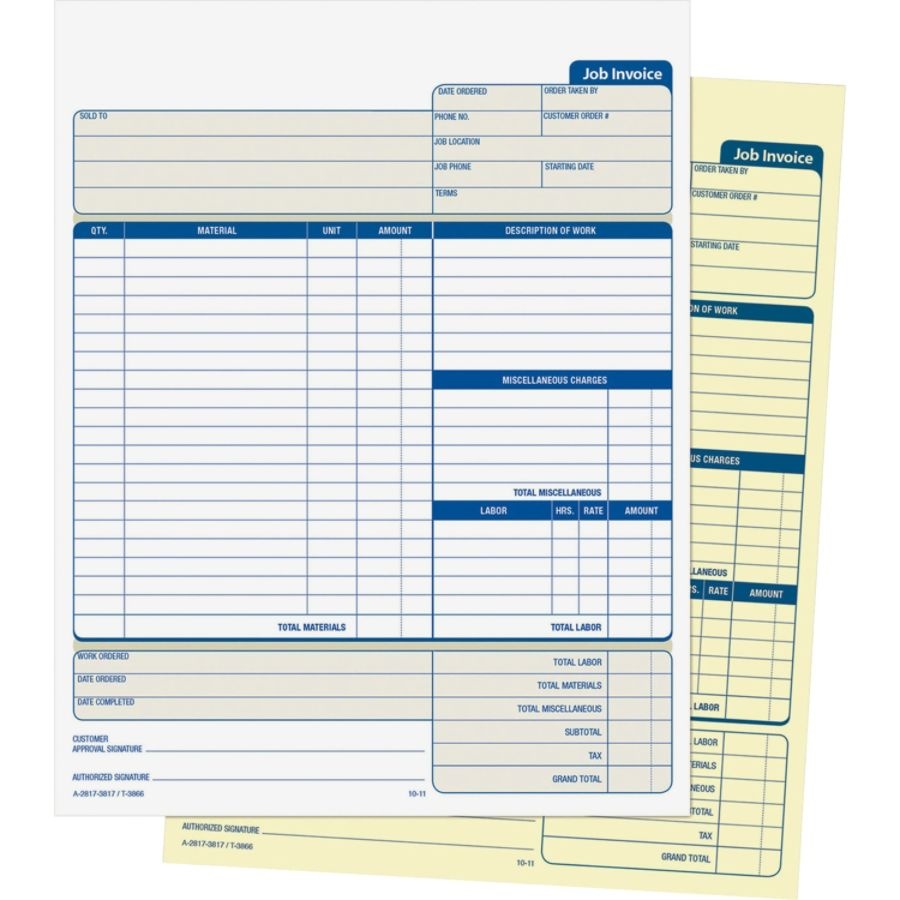slide 5 of 5, Adams Carbonless Contractor's Invoices, 2-Part, 100 Sets, 1 ct