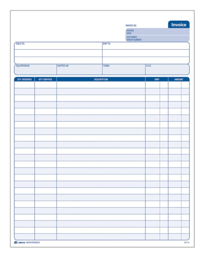 slide 2 of 2, Adams Carbonless 2-Part Snapset Invoice Forms, 8 1/2'' X 11'', White/Canary, Pack Of 50, 50 ct