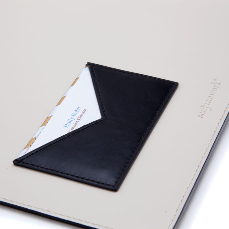 slide 4 of 6, See Jane Work Faux Leather Portfolio, Black/Tan, 1 ct