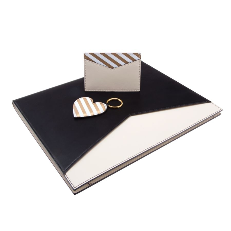 slide 5 of 6, See Jane Work Faux Leather Portfolio, Black/Tan, 1 ct