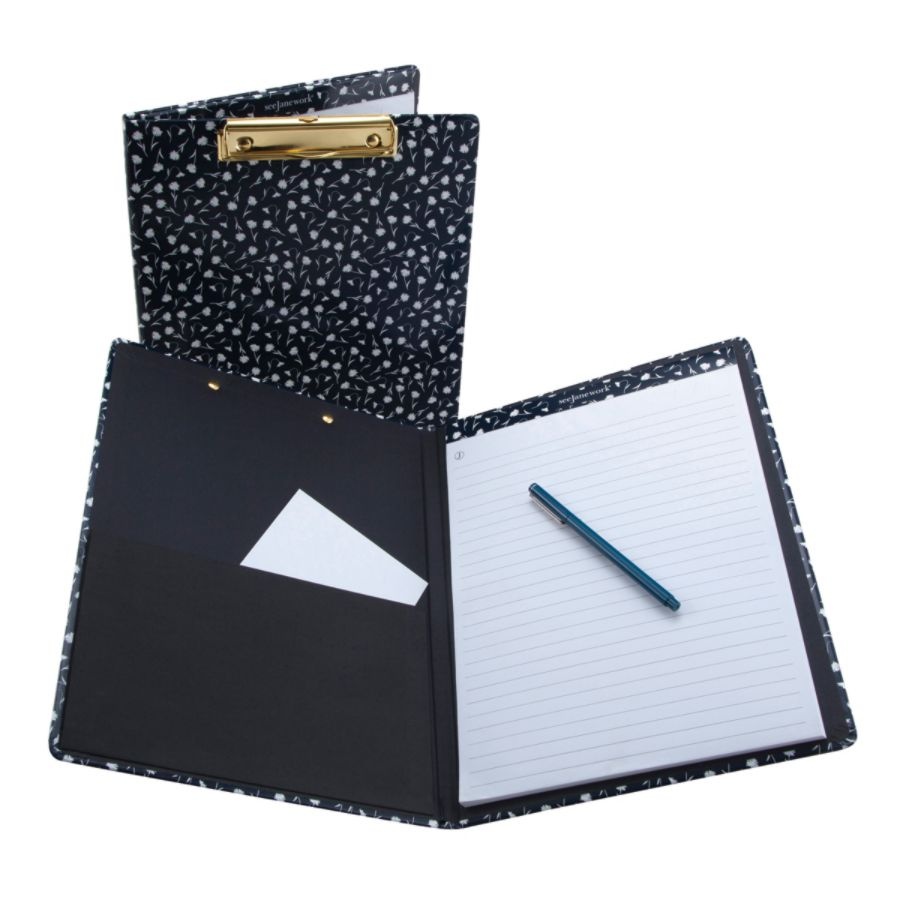 slide 3 of 6, See Jane Work Paperboard Clipboard Padfolio, Navy Floral, 1 ct