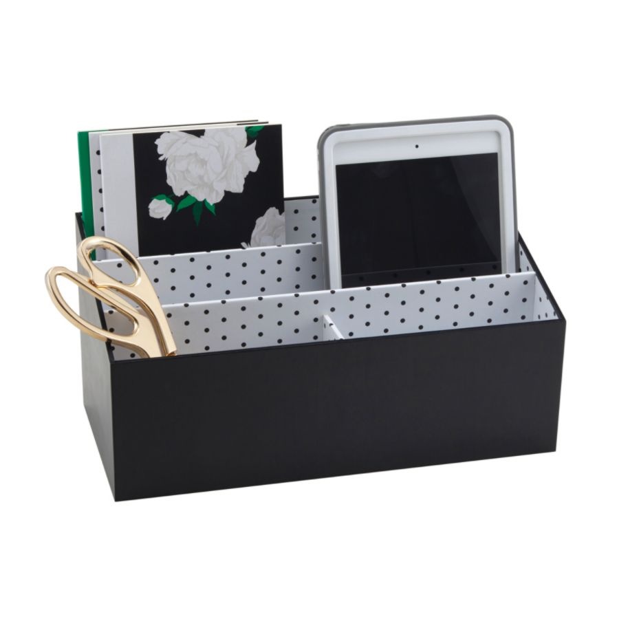 slide 5 of 6, See Jane Work Desktop Organizer, Black Dot, 1 ct