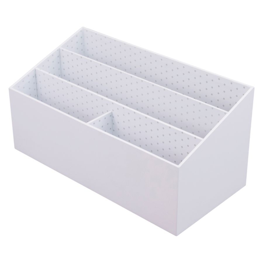 slide 3 of 3, See Jane Work Desktop Organizer, White Gray Dot, 1 ct