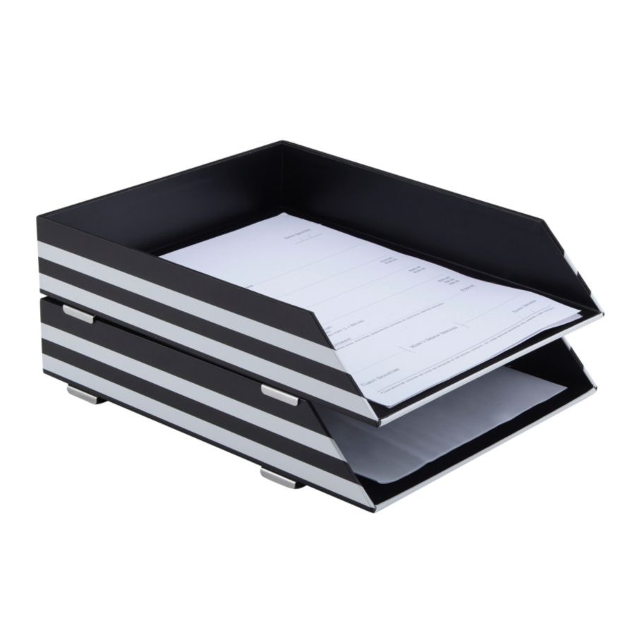 slide 6 of 8, See Jane Work Letter Tray, Black Stripe, 1 ct