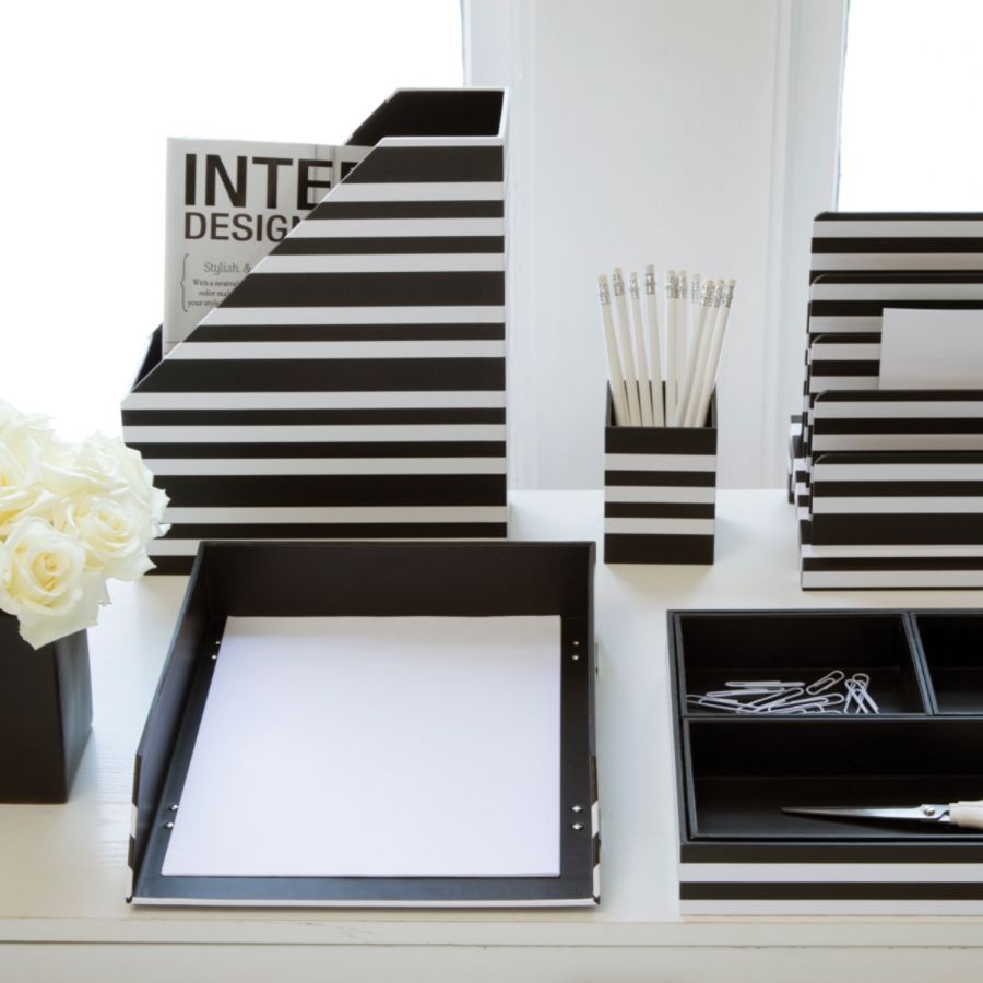 slide 3 of 8, See Jane Work Letter Tray, Black Stripe, 1 ct