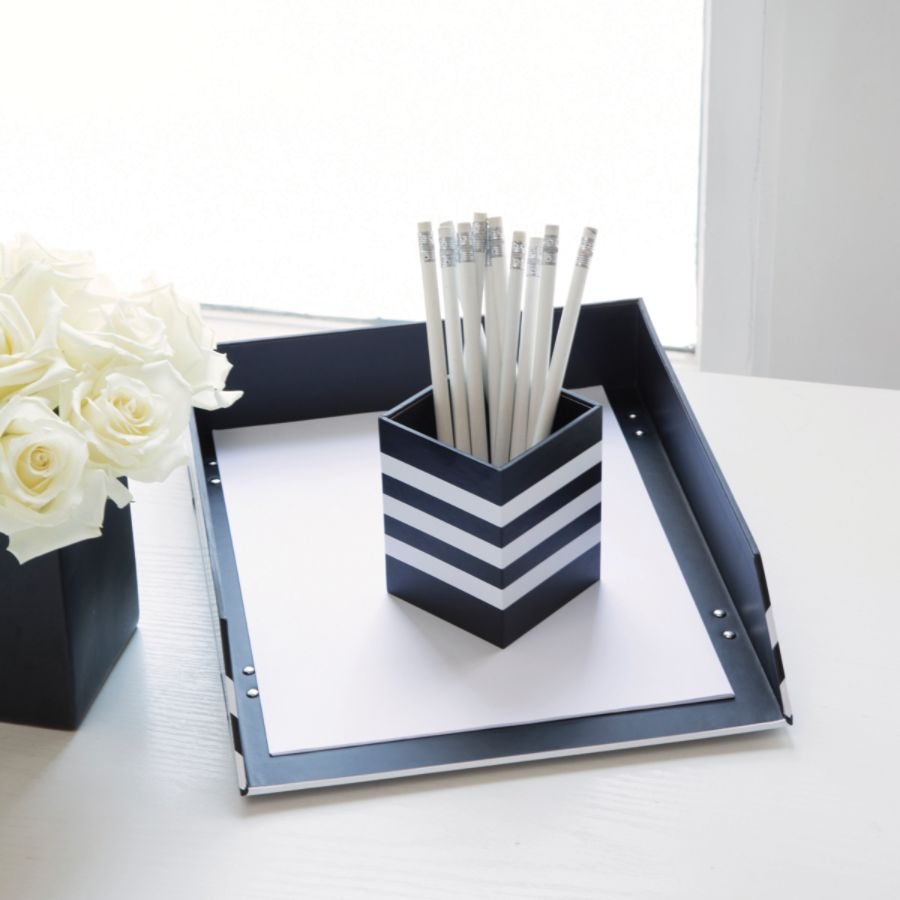 slide 4 of 8, See Jane Work Letter Tray, Black Stripe, 1 ct