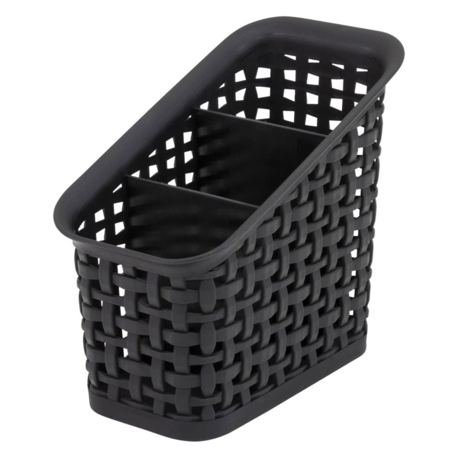 slide 4 of 5, See Jane Work 3-Tier Weave Bin, Black, 1 ct