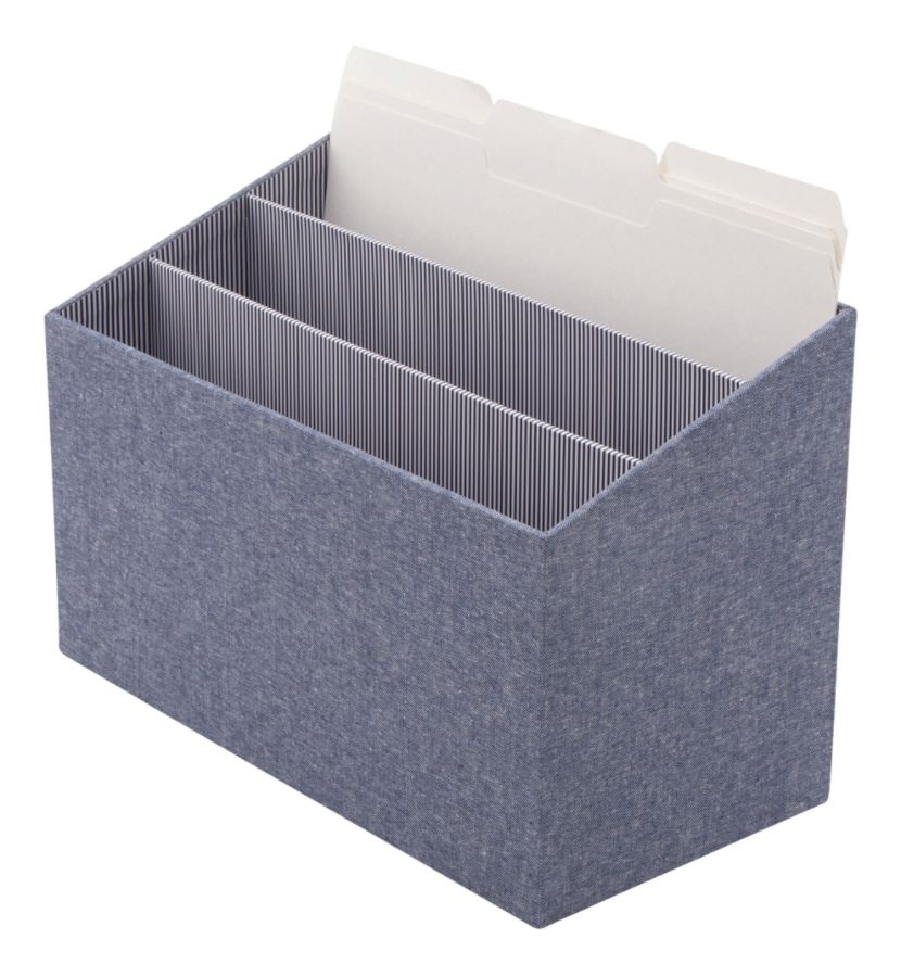 slide 2 of 4, See Jane Work Desktop Organizer, Chambray, 5 15/16 in x 12 15/16 in x 5 15/16 in