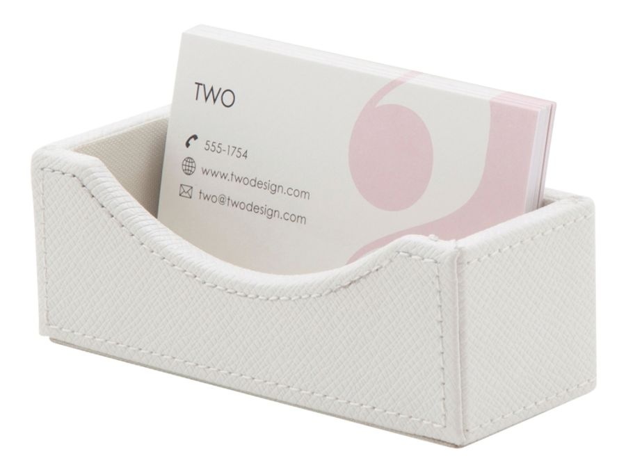 slide 4 of 4, See Jane Work Faux Leather Business Card Holder, White, 1 ct