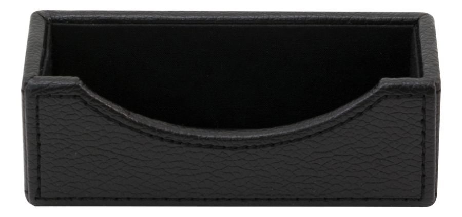 slide 4 of 5, Realspace Faux Leather Business Card Holder, Black, 1 ct