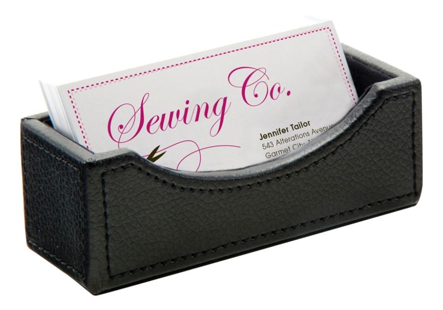 slide 3 of 5, Realspace Faux Leather Business Card Holder, Black, 1 ct