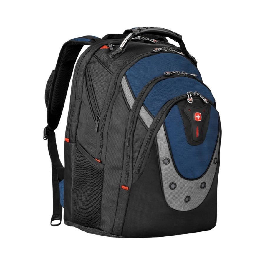 slide 3 of 7, Wenger Swissgear Ibex Laptop Backpack, Black/Blue, 1 ct